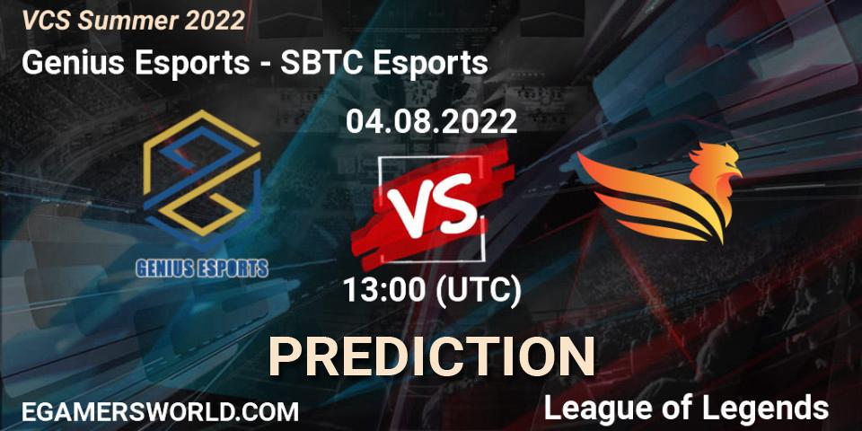 Prognoza Genius Esports - SBTC Esports. 04.08.2022 at 12:00, LoL, VCS Summer 2022