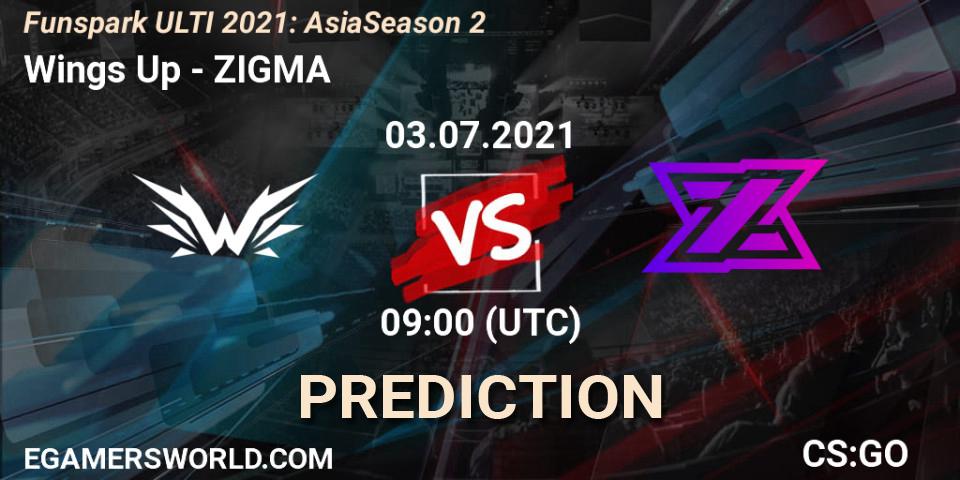 Prognoza Wings Up - ZIGMA. 03.07.2021 at 09:00, Counter-Strike (CS2), Funspark ULTI 2021: Asia Season 2