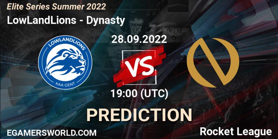 Prognoza LowLandLions - Dynasty. 28.09.2022 at 19:00, Rocket League, Elite Series Summer 2022