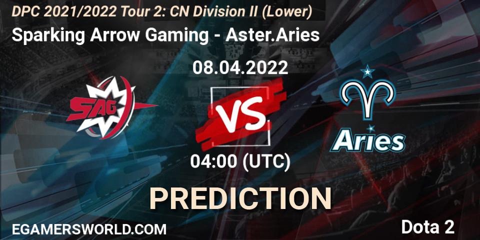 Prognoza Sparking Arrow Gaming - Aster.Aries. 20.04.22, Dota 2, DPC 2021/2022 Tour 2: CN Division II (Lower)