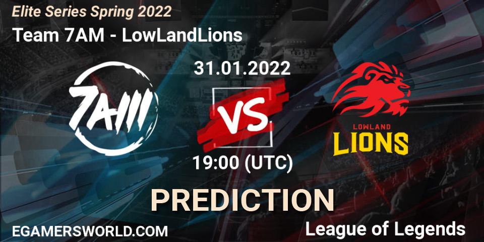 Prognoza Team 7AM - LowLandLions. 31.01.2022 at 19:00, LoL, Elite Series Spring 2022