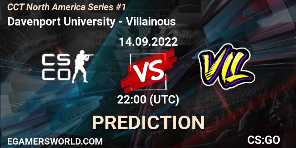Prognoza Davenport University - Villainous. 14.09.2022 at 22:00, Counter-Strike (CS2), CCT North America Series #1