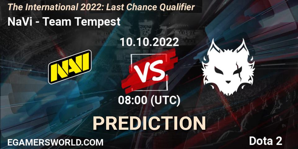 Prognoza NaVi - Team Tempest. 10.10.2022 at 09:20, Dota 2, The International 2022: Last Chance Qualifier