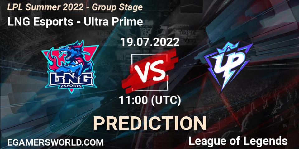 Prognoza LNG Esports - Ultra Prime. 19.07.2022 at 12:00, LoL, LPL Summer 2022 - Group Stage