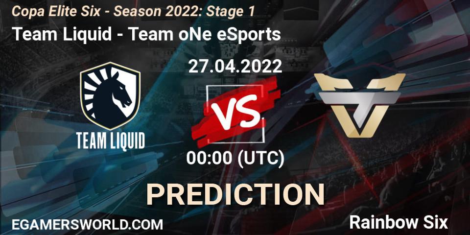 Prognoza Team Liquid - Team oNe eSports. 27.04.2022 at 00:00, Rainbow Six, Copa Elite Six - Season 2022: Stage 1