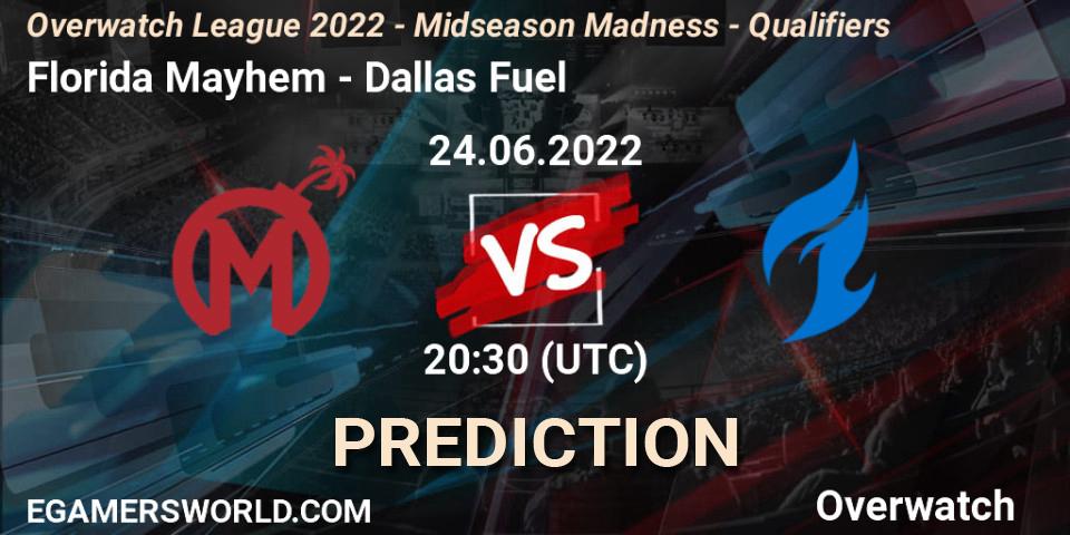 Prognoza Florida Mayhem - Dallas Fuel. 24.06.2022 at 20:30, Overwatch, Overwatch League 2022 - Midseason Madness - Qualifiers