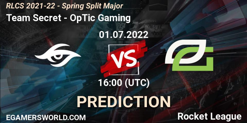 Prognoza Team Secret - OpTic Gaming. 01.07.22, Rocket League, RLCS 2021-22 - Spring Split Major