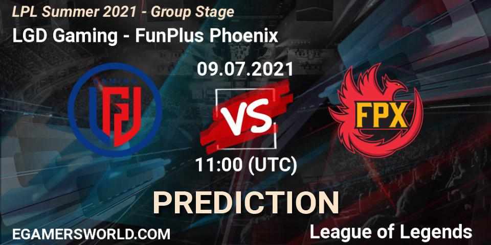 Prognoza LGD Gaming - FunPlus Phoenix. 09.07.2021 at 11:00, LoL, LPL Summer 2021 - Group Stage