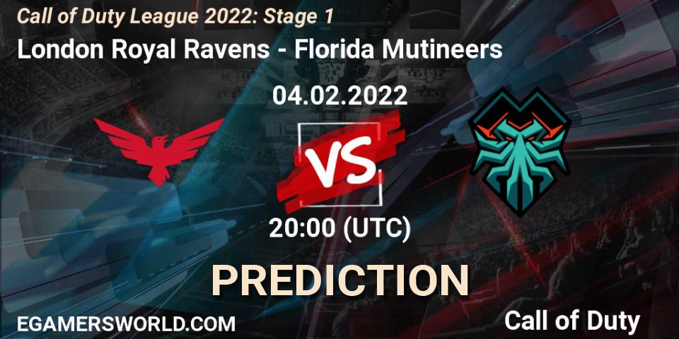 Prognoza London Royal Ravens - Florida Mutineers. 04.02.2022 at 20:00, Call of Duty, Call of Duty League 2022: Stage 1