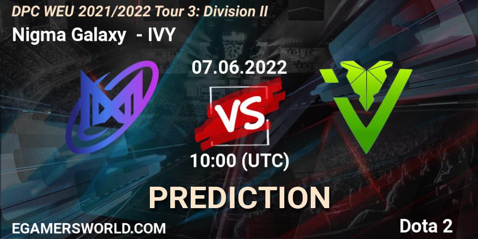 Prognoza Nigma Galaxy - IVY. 07.06.22, Dota 2, DPC WEU 2021/2022 Tour 3: Division II