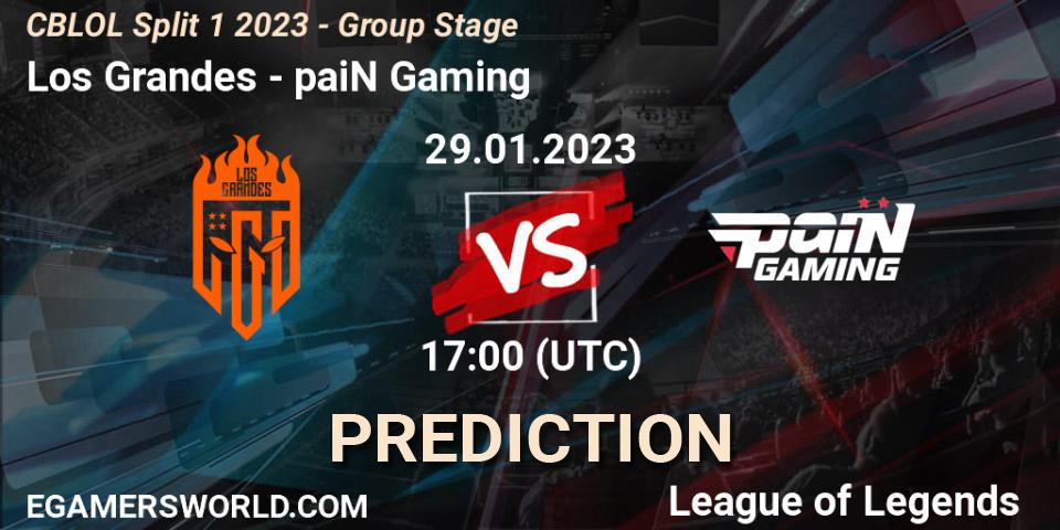 Prognoza Los Grandes - paiN Gaming. 29.01.23, LoL, CBLOL Split 1 2023 - Group Stage