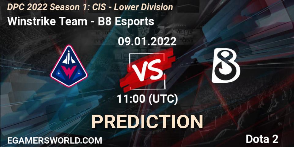 Prognoza Winstrike Team - B8 Esports. 09.01.2022 at 11:00, Dota 2, DPC 2022 Season 1: CIS - Lower Division
