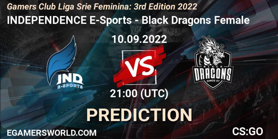 Prognoza INDEPENDENCE E-Sports - Black Dragons Female. 10.09.2022 at 21:00, Counter-Strike (CS2), Gamers Club Liga Série Feminina: 3rd Edition 2022