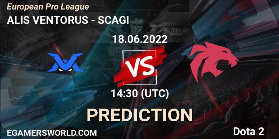 Prognoza ALIS VENTORUS - SCAGI. 18.06.2022 at 14:33, Dota 2, European Pro League