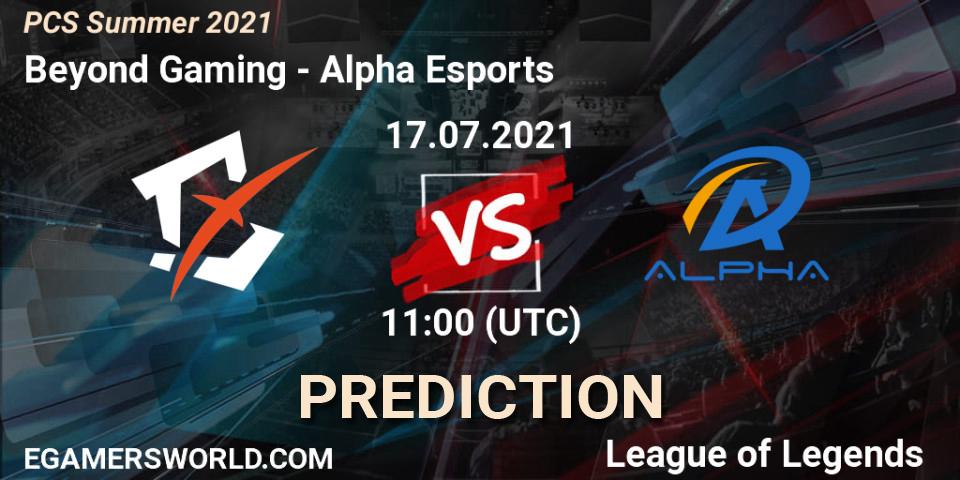 Prognoza Beyond Gaming - Alpha Esports. 17.07.2021 at 11:00, LoL, PCS Summer 2021