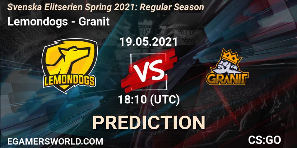 Prognoza Lemondogs - Granit. 19.05.21, CS2 (CS:GO), Svenska Elitserien Spring 2021: Regular Season