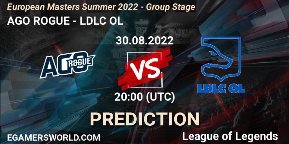 Prognoza AGO ROGUE - LDLC OL. 30.08.2022 at 20:00, LoL, European Masters Summer 2022 - Group Stage