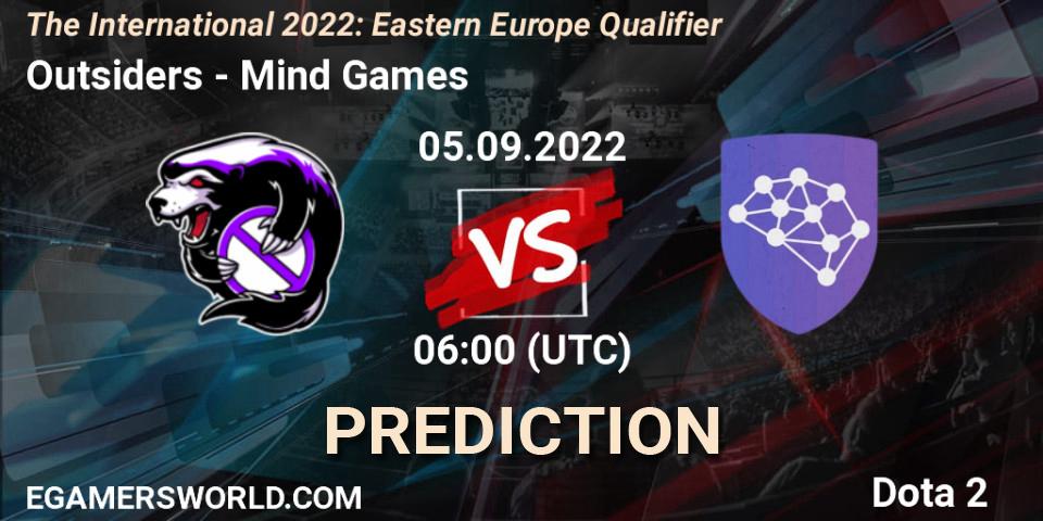 Prognoza Outsiders - Mind Games. 05.09.22, Dota 2, The International 2022: Eastern Europe Qualifier