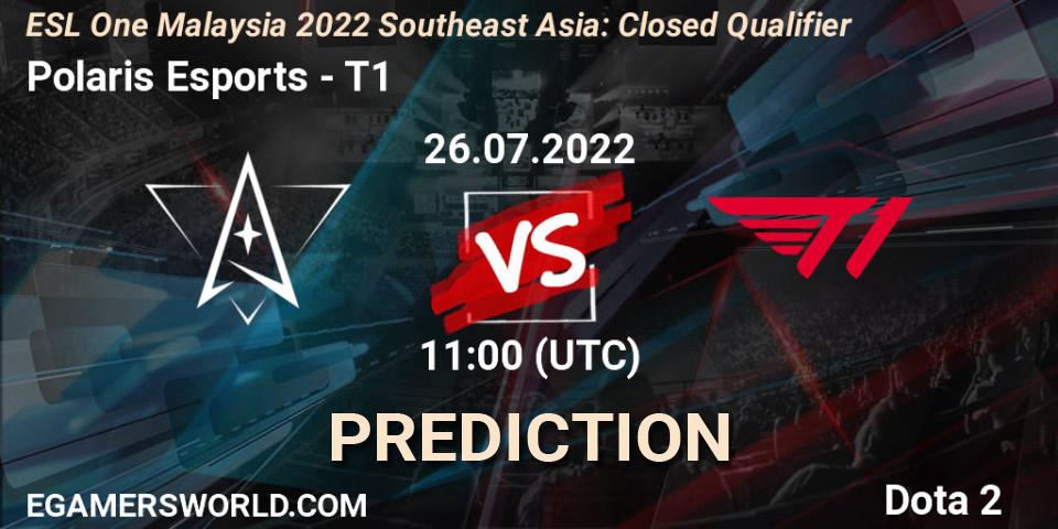 Prognoza Polaris Esports - T1. 26.07.2022 at 11:01, Dota 2, ESL One Malaysia 2022 Southeast Asia: Closed Qualifier