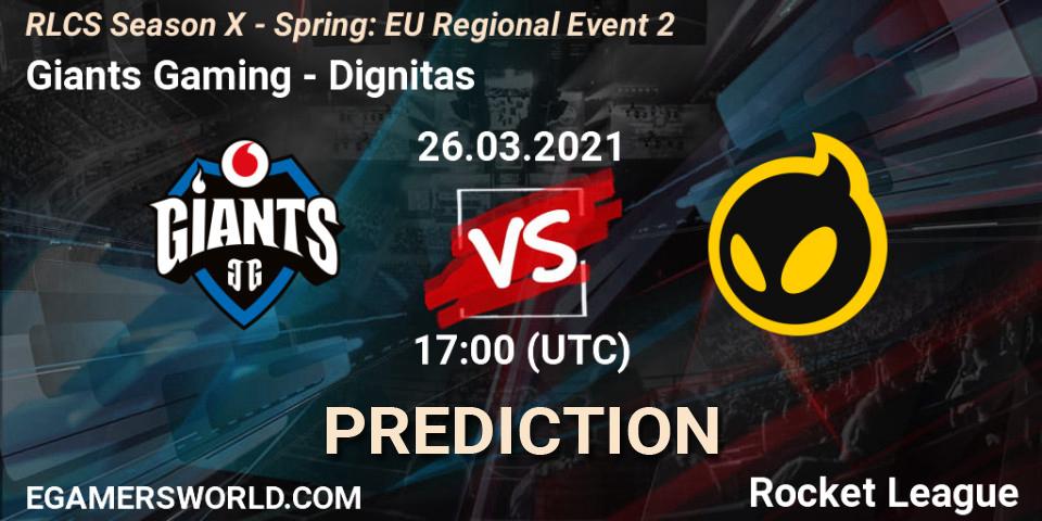 Prognoza Giants Gaming - Dignitas. 26.03.2021 at 17:00, Rocket League, RLCS Season X - Spring: EU Regional Event 2