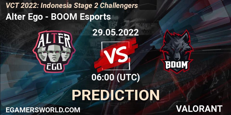 Prognoza Alter Ego - BOOM Esports. 29.05.2022 at 06:00, VALORANT, VCT 2022: Indonesia Stage 2 Challengers