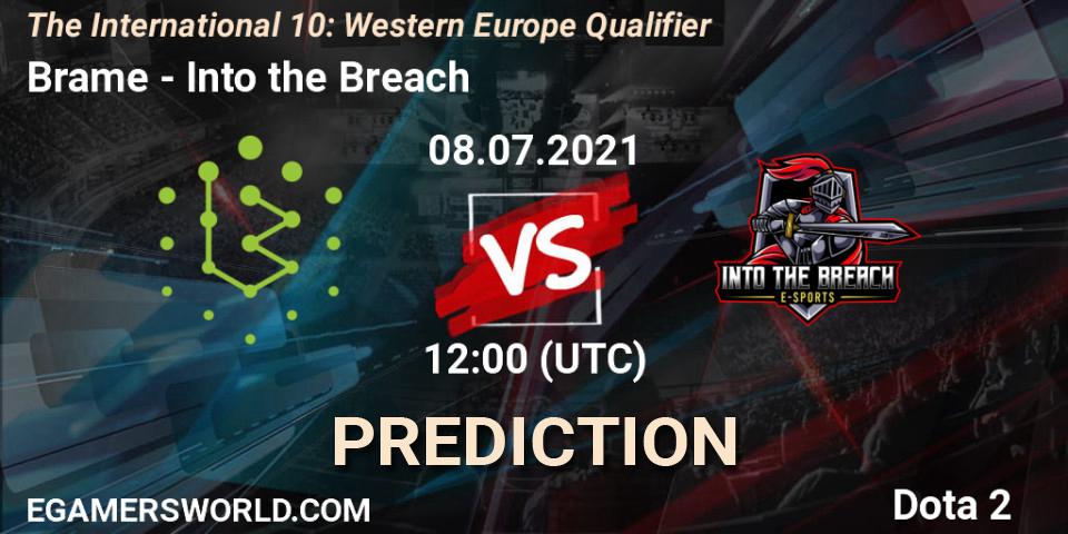 Prognoza Brame - Into the Breach. 08.07.2021 at 12:34, Dota 2, The International 10: Western Europe Qualifier