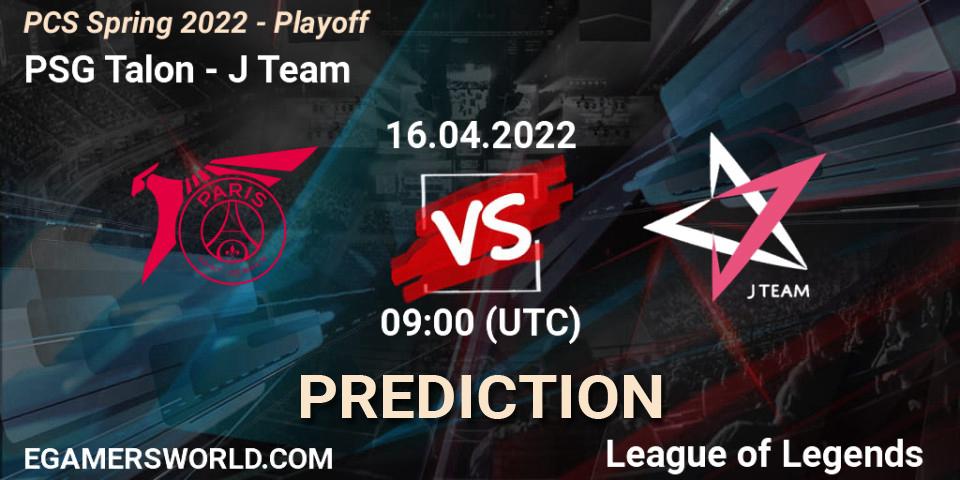 Prognoza PSG Talon - J Team. 16.04.2022 at 09:00, LoL, PCS Spring 2022 - Playoff