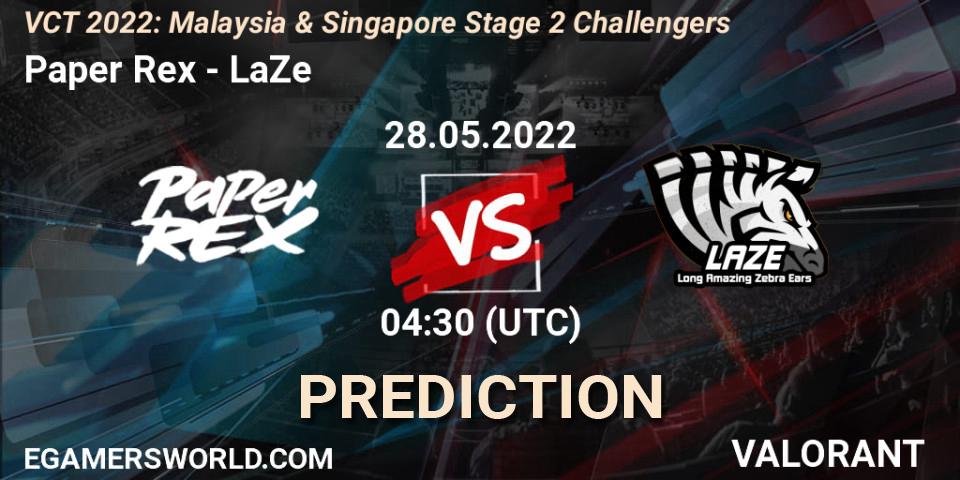 Prognoza Paper Rex - LaZe. 28.05.2022 at 04:30, VALORANT, VCT 2022: Malaysia & Singapore Stage 2 Challengers