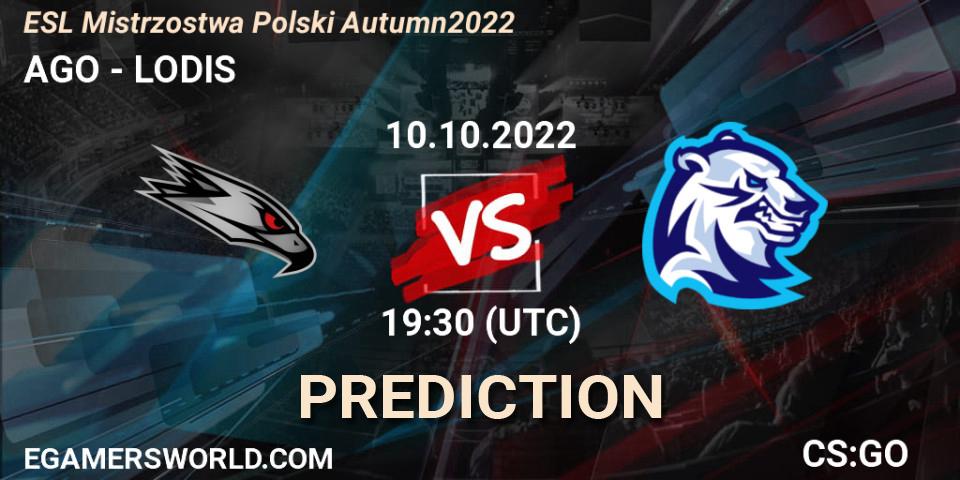 Prognoza AGO - LODIS. 10.10.22, CS2 (CS:GO), ESL Mistrzostwa Polski Autumn 2022