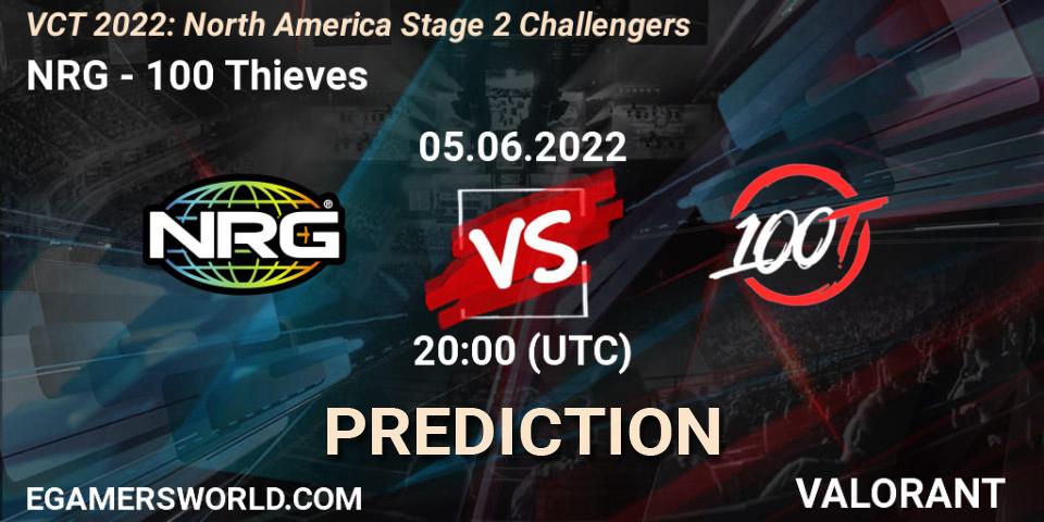 Prognoza NRG - 100 Thieves. 05.06.2022 at 20:00, VALORANT, VCT 2022: North America Stage 2 Challengers