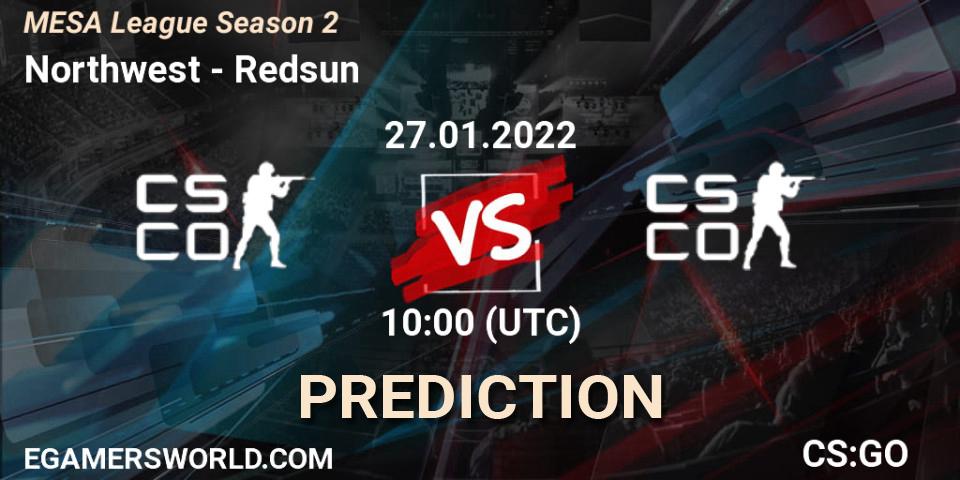 Prognoza Northwest - Redsun. 27.01.2022 at 10:00, Counter-Strike (CS2), MESA League Season 2