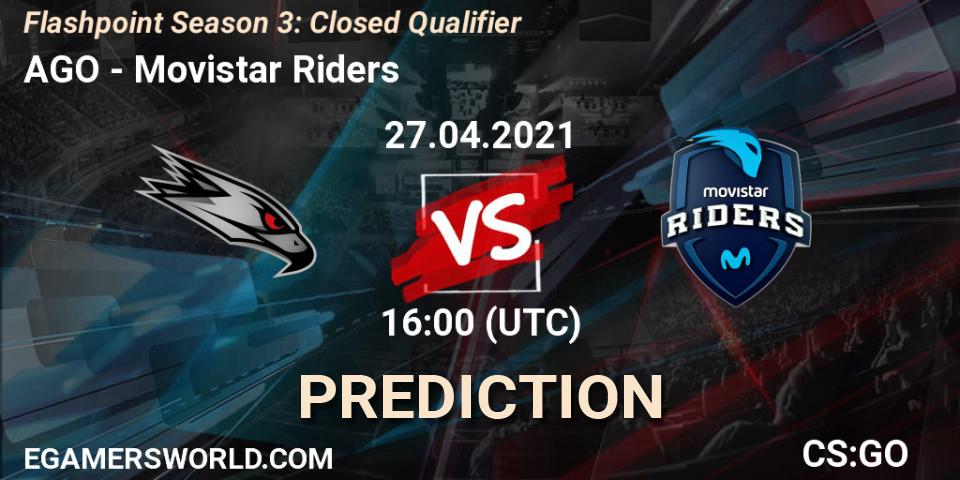 Prognoza AGO - Movistar Riders. 27.04.2021 at 11:00, Counter-Strike (CS2), Flashpoint Season 3: Closed Qualifier