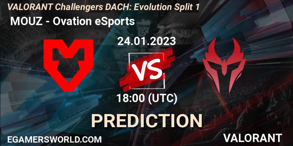 Prognoza MOUZ - Ovation eSports. 24.01.2023 at 18:00, VALORANT, VALORANT Challengers 2023 DACH: Evolution Split 1