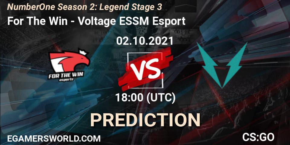 Prognoza For The Win - Voltage ESSM Esport. 02.10.2021 at 18:00, Counter-Strike (CS2), NumberOne Season 2: Legend Stage 3