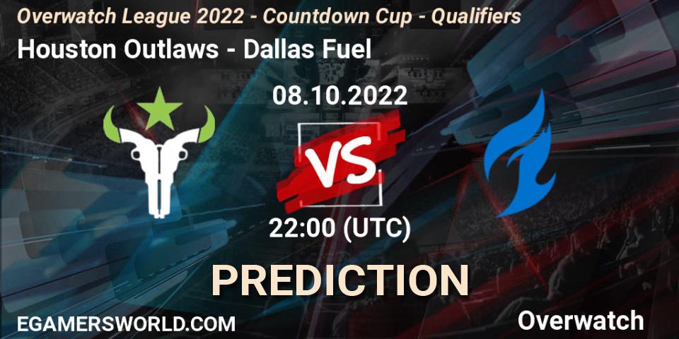 Prognoza Houston Outlaws - Dallas Fuel. 08.10.22, Overwatch, Overwatch League 2022 - Countdown Cup - Qualifiers