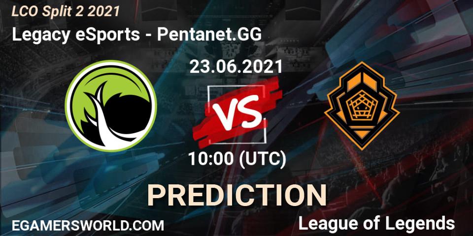 Prognoza Legacy eSports - Pentanet.GG. 23.06.2021 at 10:00, LoL, LCO Split 2 2021