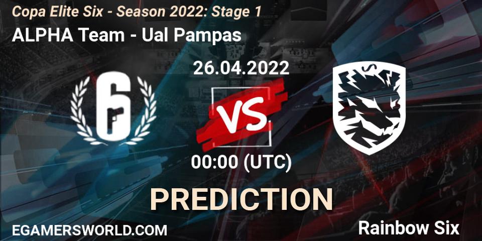 Prognoza ALPHA Team - Ualá Pampas. 26.04.2022 at 00:00, Rainbow Six, Copa Elite Six - Season 2022: Stage 1