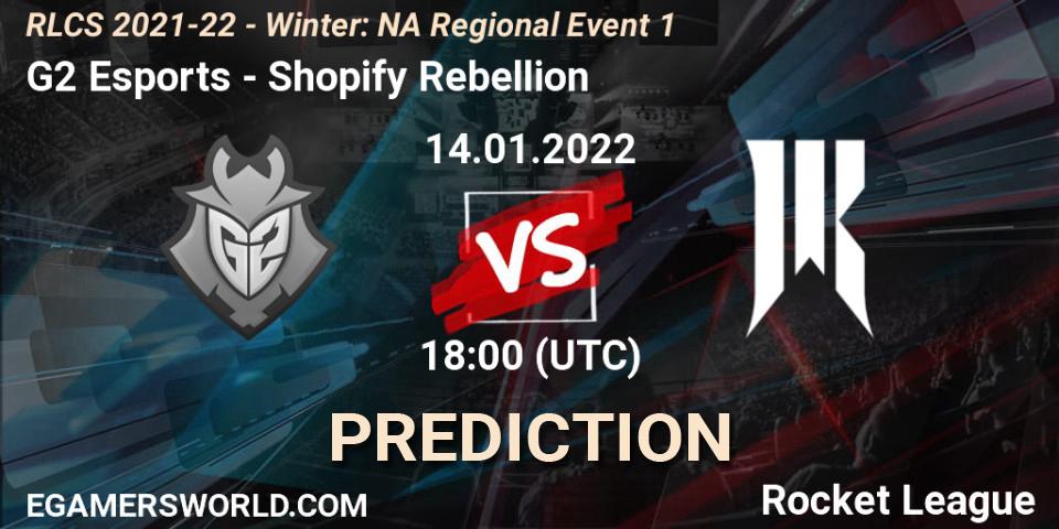 Prognoza G2 Esports - Shopify Rebellion. 14.01.2022 at 18:00, Rocket League, RLCS 2021-22 - Winter: NA Regional Event 1