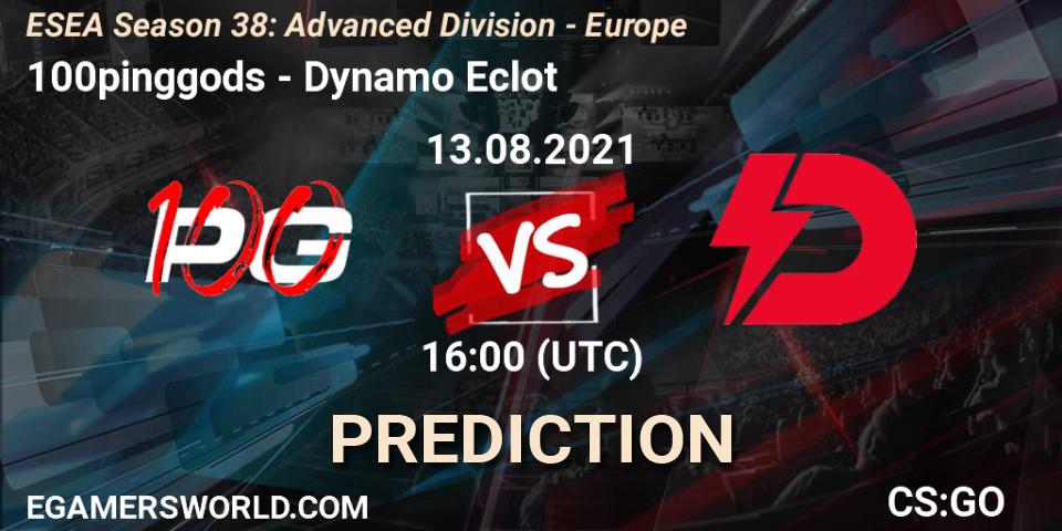 Prognoza 100pinggods - Dynamo Eclot. 13.08.2021 at 16:00, Counter-Strike (CS2), ESEA Season 38: Advanced Division - Europe