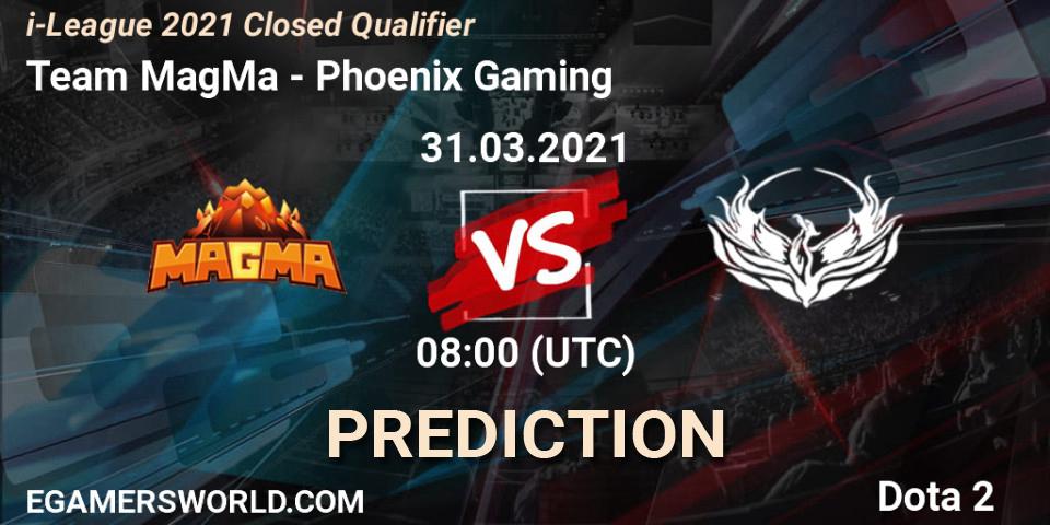 Prognoza Team MagMa - Phoenix Gaming. 31.03.2021 at 08:05, Dota 2, i-League 2021 Closed Qualifier