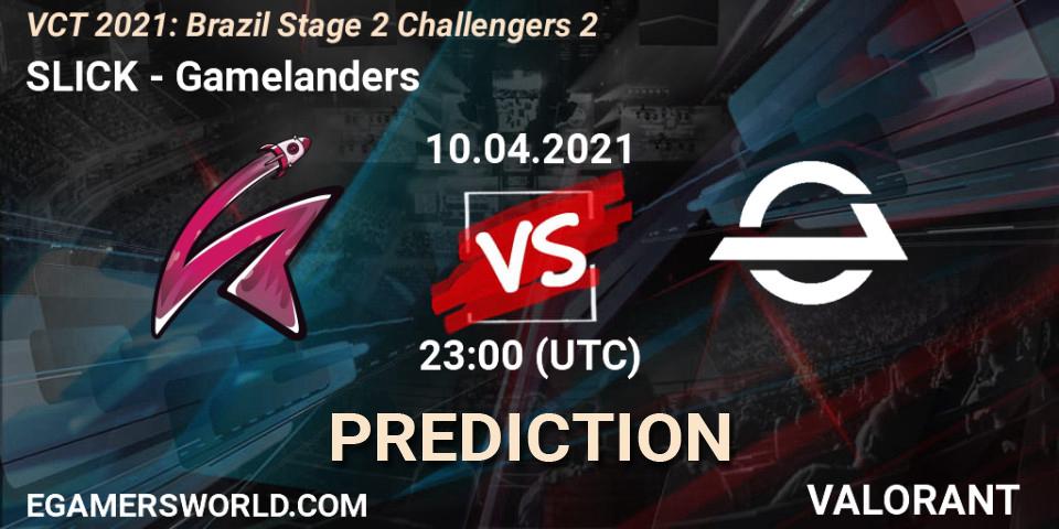 Prognoza SLICK - Gamelanders. 10.04.2021 at 23:00, VALORANT, VCT 2021: Brazil Stage 2 Challengers 2