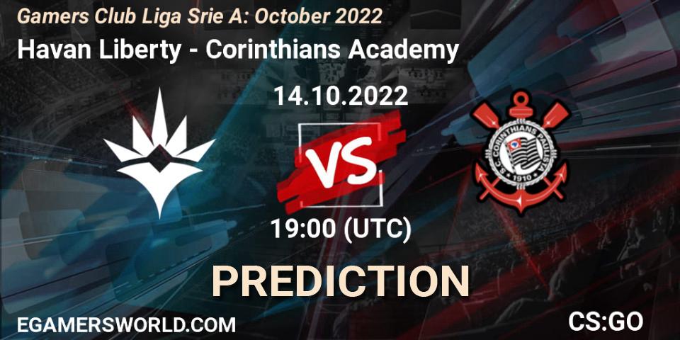 Prognoza Havan Liberty - Corinthians Academy. 14.10.22, CS2 (CS:GO), Gamers Club Liga Série A: October 2022