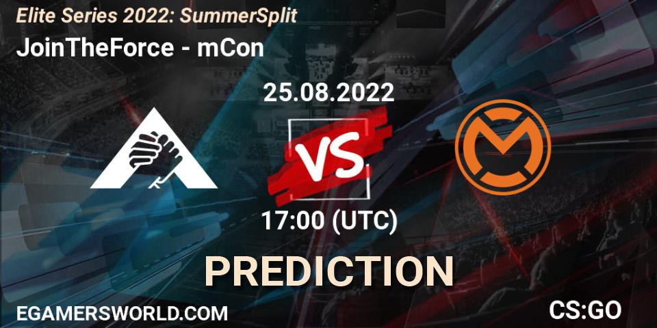 Prognoza JoinTheForce - mCon. 25.08.2022 at 17:00, Counter-Strike (CS2), Elite Series 2022: Summer Split
