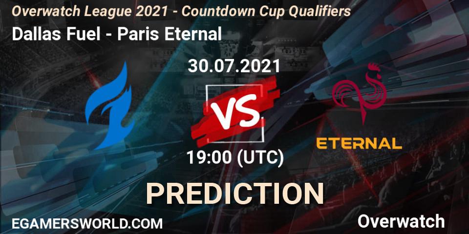 Prognoza Dallas Fuel - Paris Eternal. 30.07.2021 at 19:00, Overwatch, Overwatch League 2021 - Countdown Cup Qualifiers