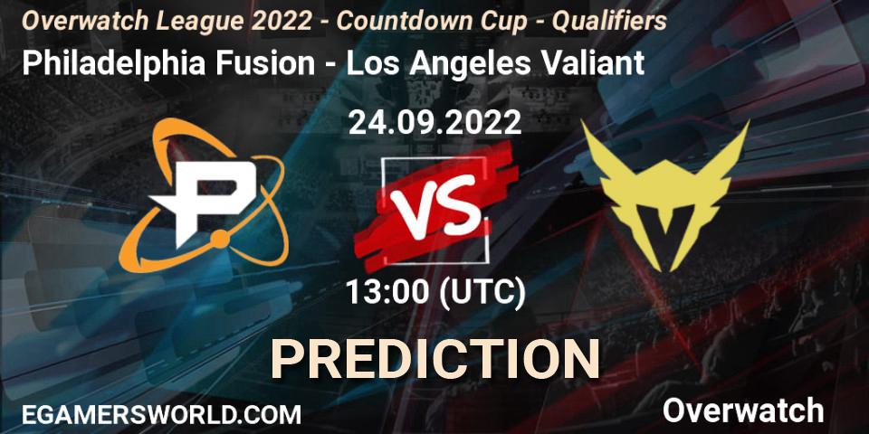 Prognoza Philadelphia Fusion - Los Angeles Valiant. 24.09.22, Overwatch, Overwatch League 2022 - Countdown Cup - Qualifiers