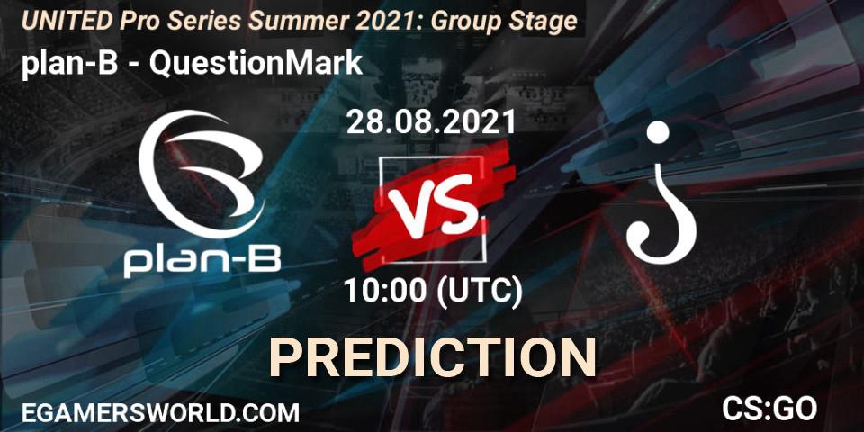 Prognoza plan-B - QuestionMark. 28.08.2021 at 10:00, Counter-Strike (CS2), UNITED Pro Series Summer 2021: Group Stage
