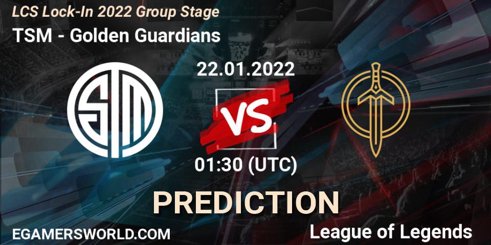 Prognoza TSM - Golden Guardians. 22.01.2022 at 01:30, LoL, LCS Lock-In 2022 Group Stage