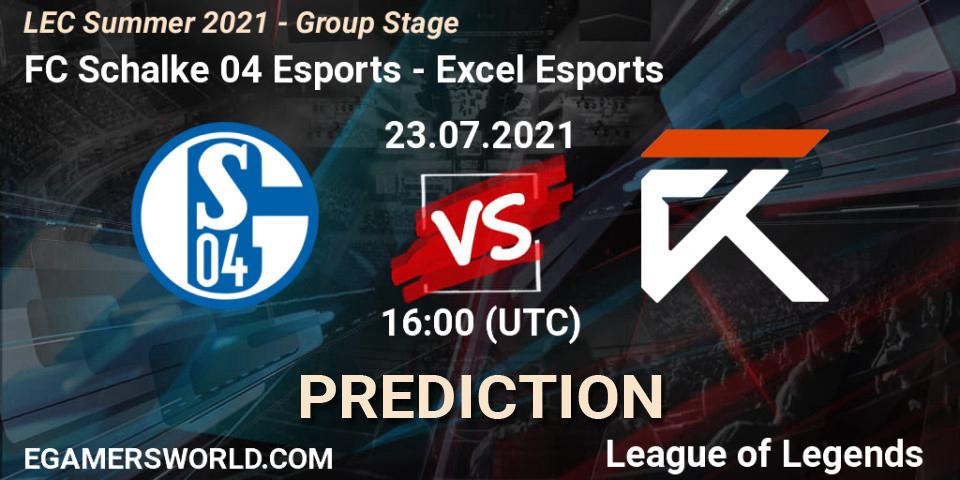 Prognoza FC Schalke 04 Esports - Excel Esports. 23.07.2021 at 16:00, LoL, LEC Summer 2021 - Group Stage