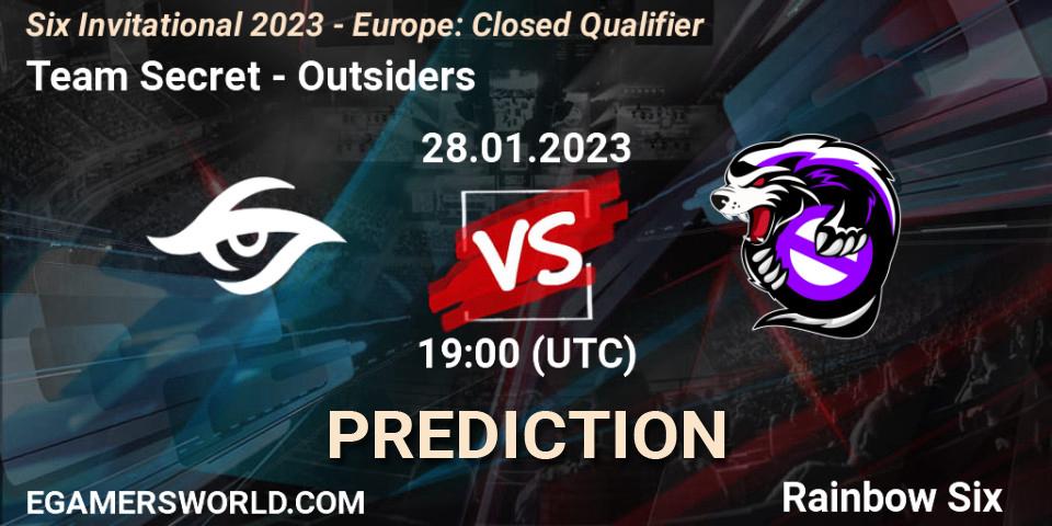 Prognoza Team Secret - Outsiders. 28.01.23, Rainbow Six, Six Invitational 2023 - Europe: Closed Qualifier