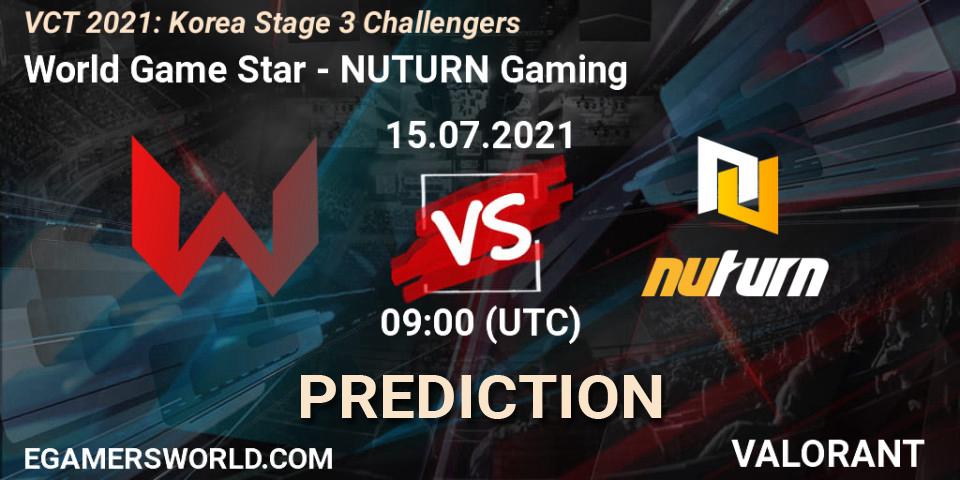 Prognoza World Game Star - NUTURN Gaming. 15.07.2021 at 09:00, VALORANT, VCT 2021: Korea Stage 3 Challengers